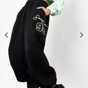 Sean John black varsity signature 90s joggers